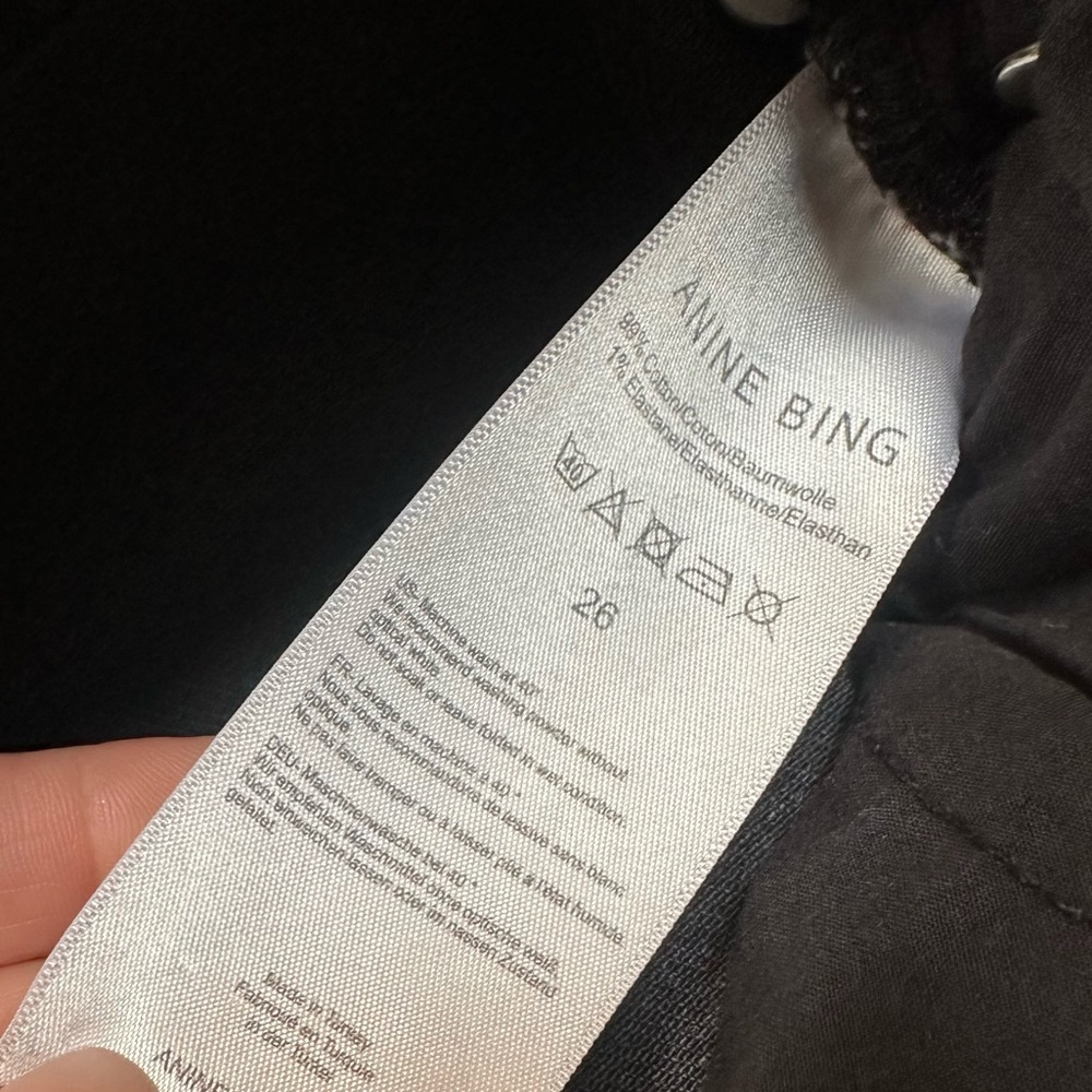 Anine Bing Frida High Rise Slim Jeans Charcoal Exposed Buttons - like new - Picture 10 of 12